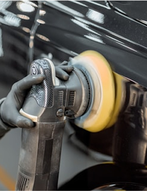 Close-up of car detailing tool